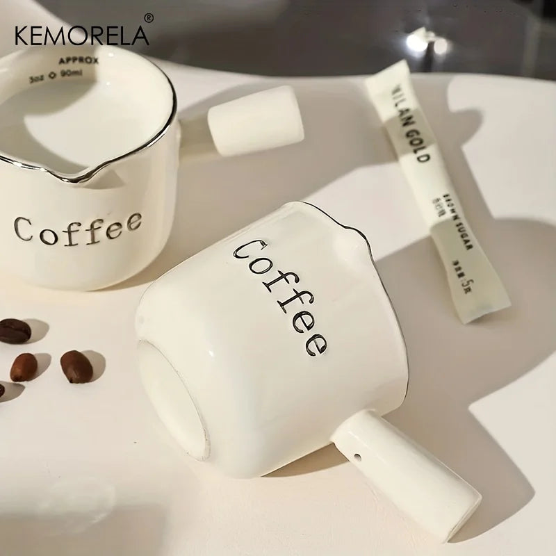 Ceramic Measuring Espresso Cup with Scale – 3oz/90ml Extraction Cup