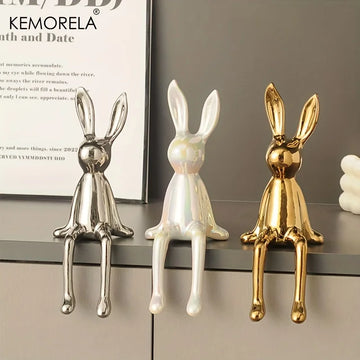 Ceramic Long 1PCS - Eared Sitting Rabbit Statue – Luxury Home Decoration Ornament