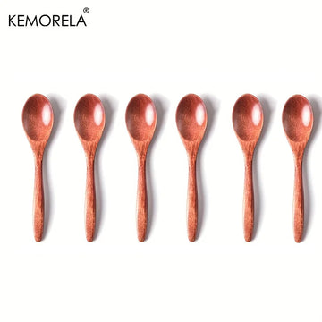 Long Wooden Tea Spoons 6PCS– Long Stirrer Spoons for Coffee, Honey & Dessert