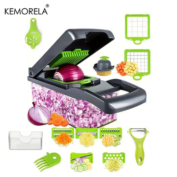 14/16-in-1 Multifunctional Vegetable Chopper – Food Slicer, Dicer, and Grater with Handle for Kitchen