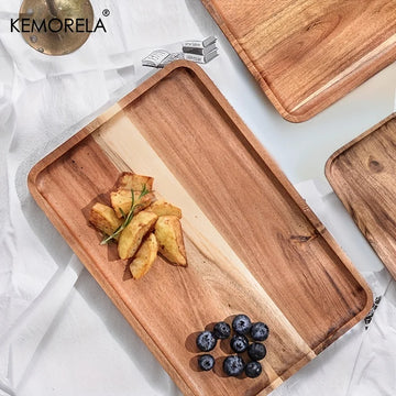 Acacia Wood Coffee Tray 1PCS – Decorative Tray for Food, Dessert, Candy, and Gongfu Tea