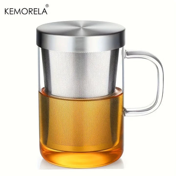 BorosilicateGlass Cup Tea Infuser Mug  477ml – with Stainless Steel Infuser for Home & Office